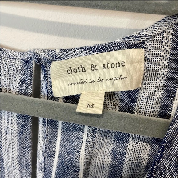 Cloth & Stone striped linen blend jumpsuit size medium - Picture 2 of 4